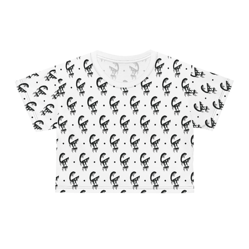 AOP Chanel Drip Crop Tee