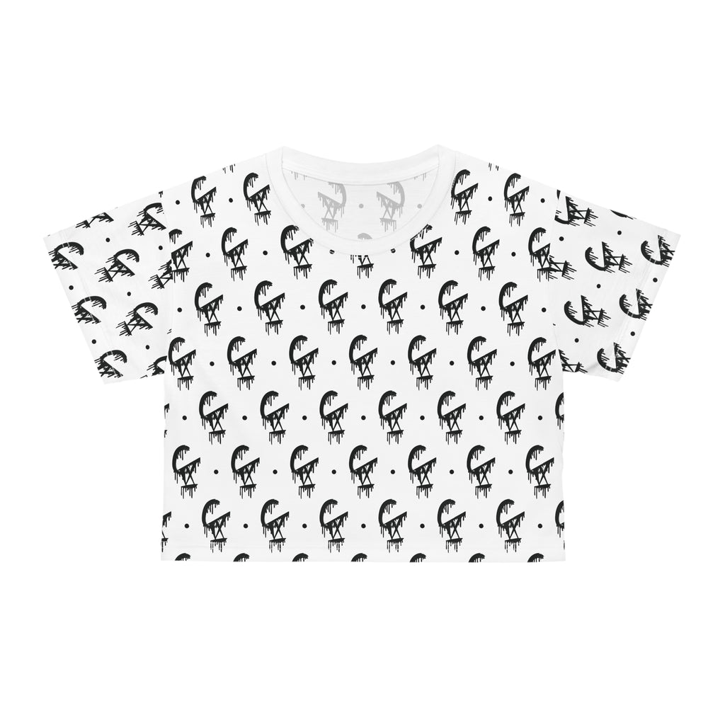 AOP Chanel Drip Crop Tee