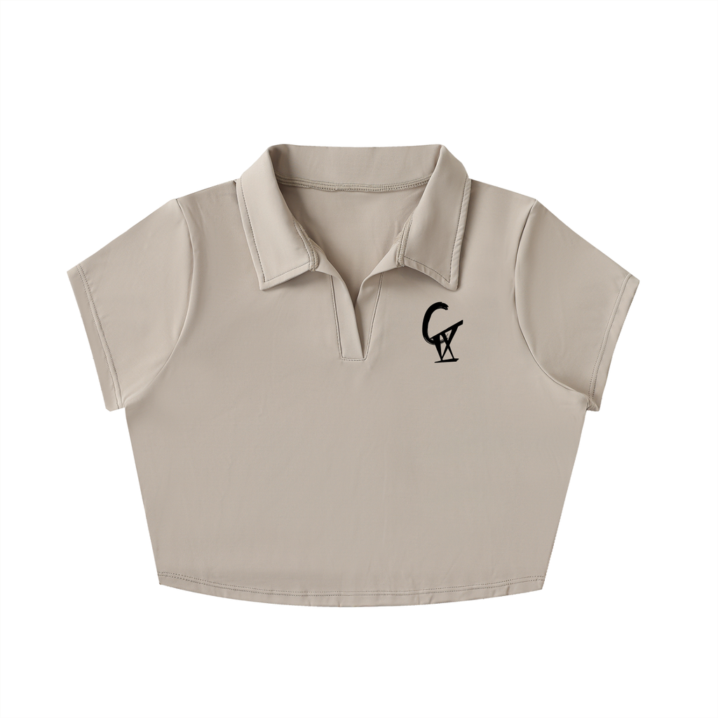 CIX V-Neck Lapel Crop Top