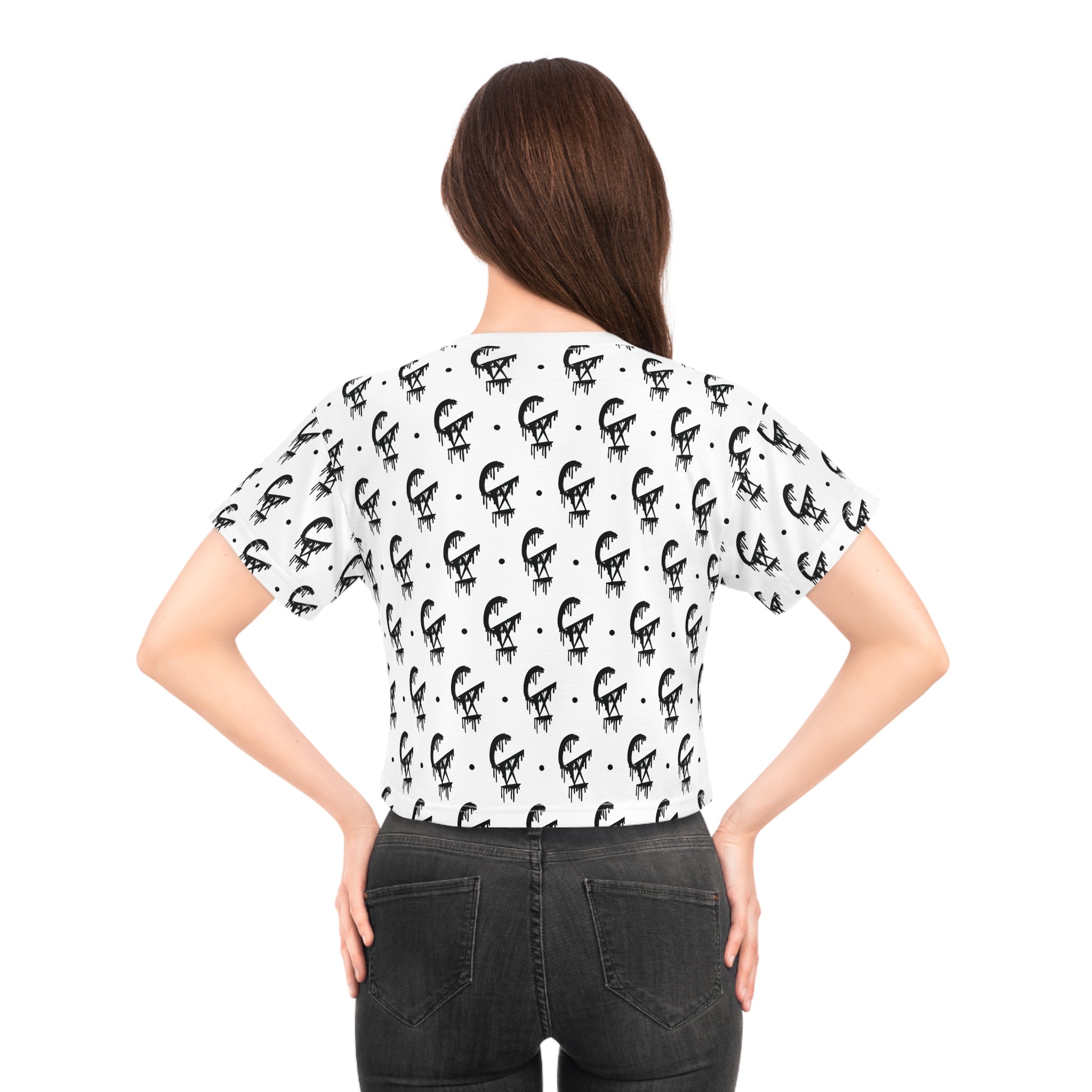 AOP Chanel Drip Crop Tee