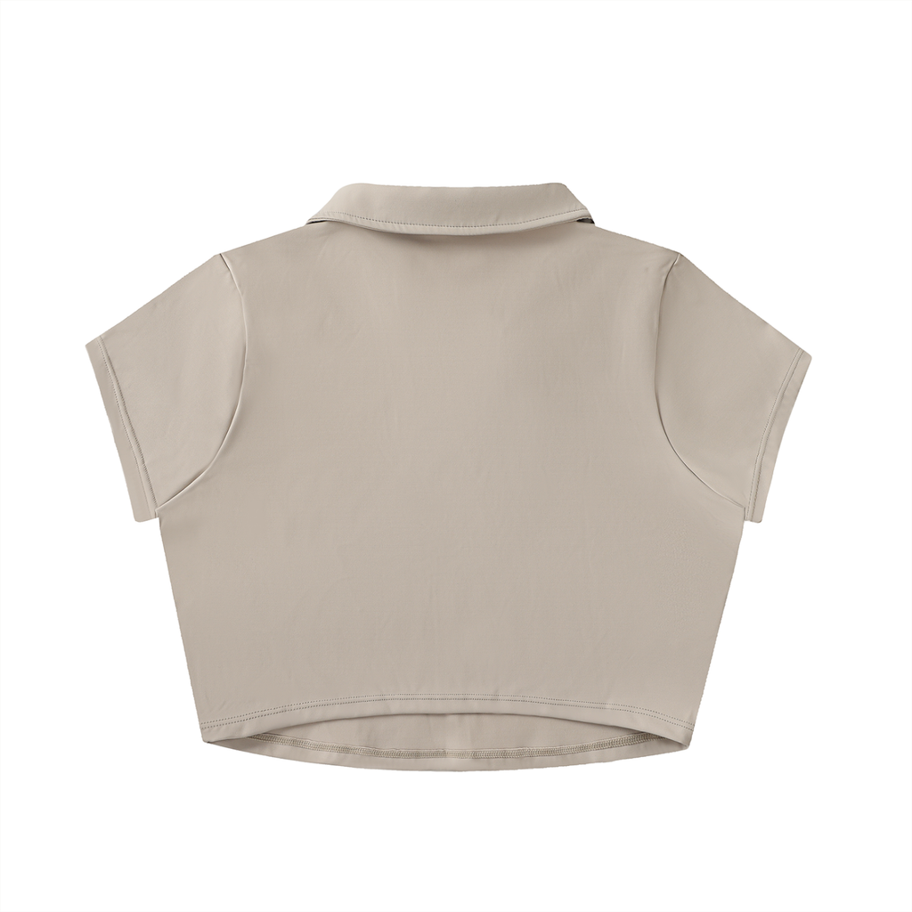 CIX V-Neck Lapel Crop Top