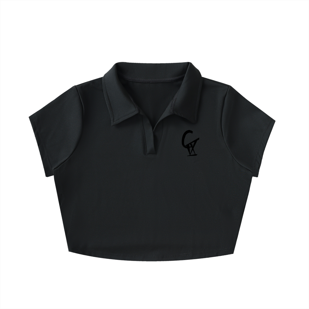 CIX V-Neck Lapel Crop Top