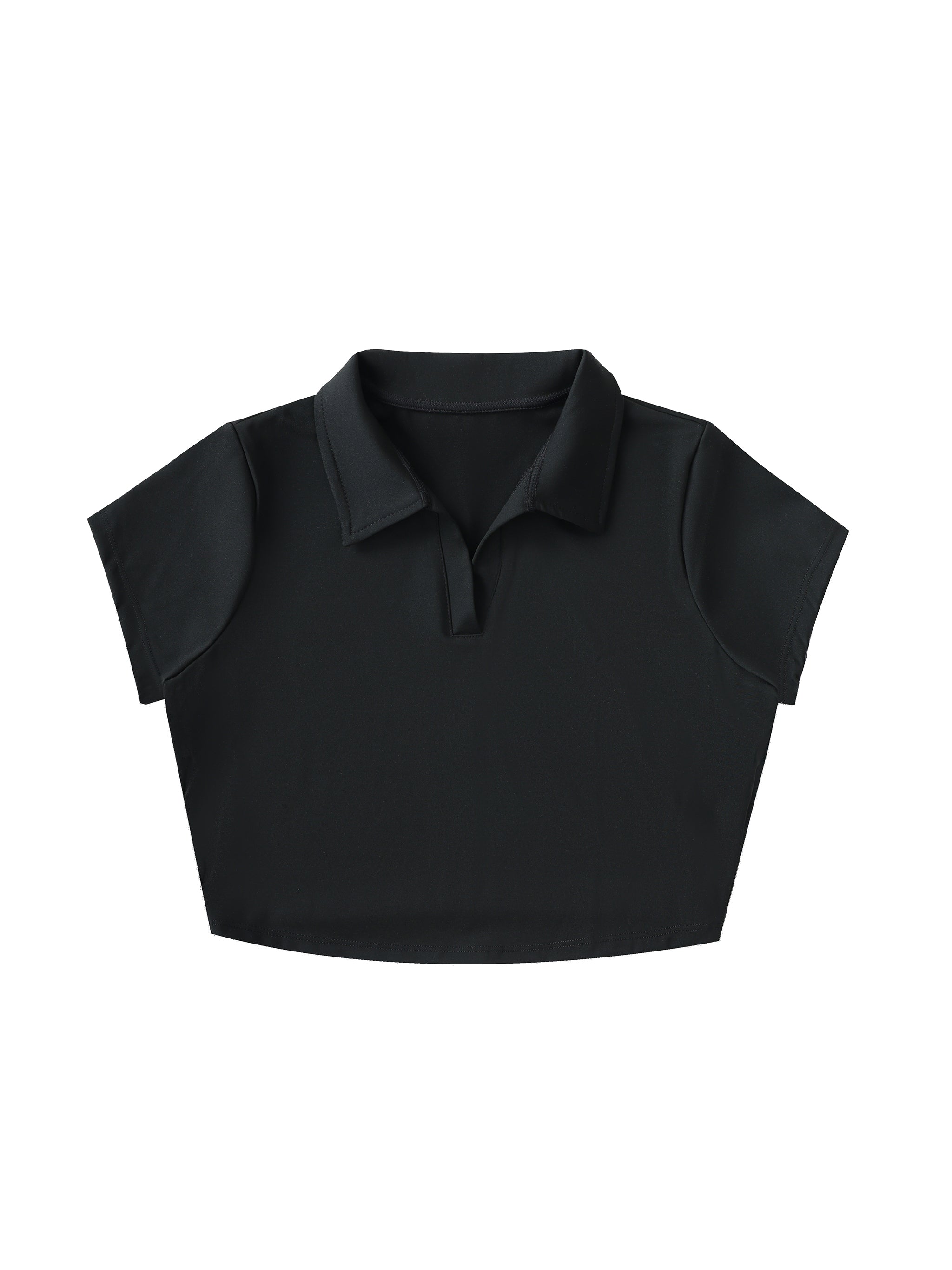 CIX V-Neck Lapel Crop Top